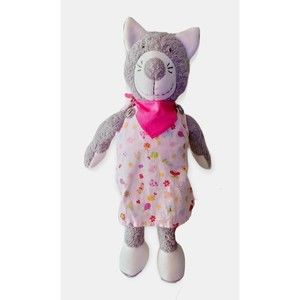 Kathe Kruse Baby Terry Cloth Gray Cat Plush Toy with Dress Scarf Made in Germany